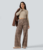 Mock-neck Long Sleeve Cropped Casual Jumper — Cement — view 5