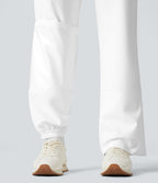 High Waisted Warming Hiking Bootcut Trousers with Pockets — Frost White — view 8