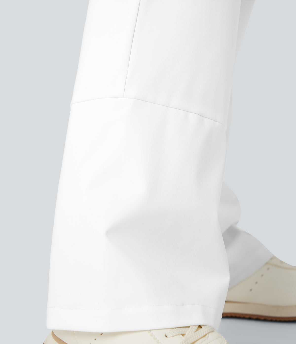 High Waisted Warming Hiking Bootcut Trousers with Pockets — Frost White — view 7