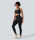 OneForm Seamless Flow Low Support Halter Yoga Sports Bra — Black — view 6