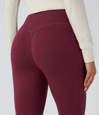 HeatCore High Waisted Drawstring Warming Casual Joggers with Pockets — Cordovan — view 7