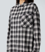 Plaid Casual Shirt with Pocket — Elegant Black Plaid — view 4