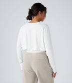 Henley Long Sleeve Casual T-Shirt — White — view 2