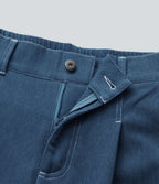 High Waisted Casual Baggy Trousers with Pockets — Light Denim Blue — view 7