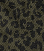 High Waisted Split Hem Midi Leopard Print Corduroy Casual Pencil Skirt — Olive Leopard — view 8