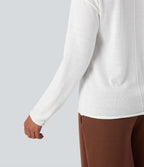 Henley Neck Long Sleeve Work Jumper — White — view 5