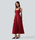 Long Sleeve Wrapped Tie Back 2-Piece Midi Dress with Pockets — Emboldened — view 3