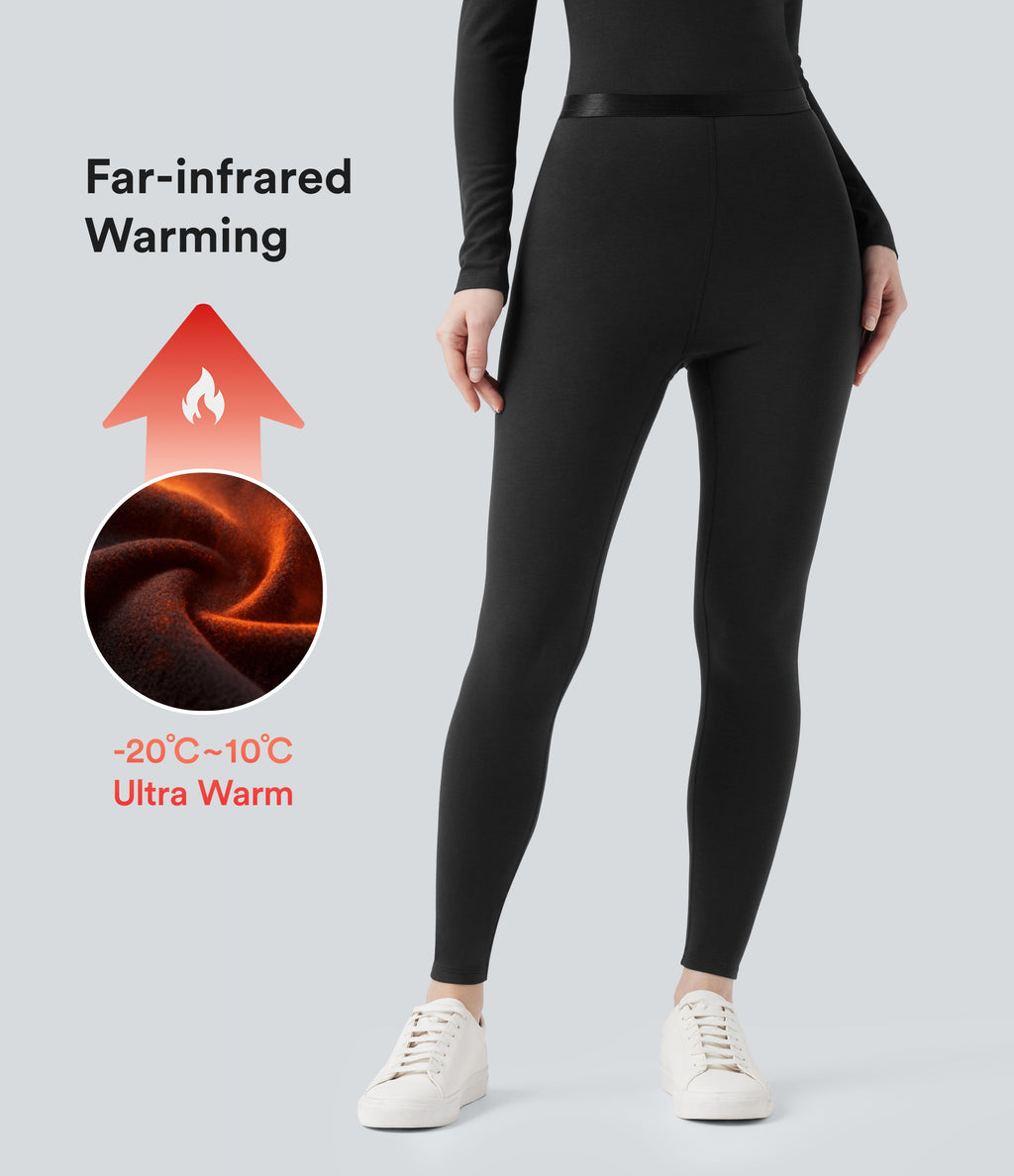 HeatCore Mid Rise 7/8 Casual Warming Leggings — Black — view 1