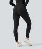 HeatCore Mid Rise 7/8 Casual Warming Leggings — Black — view 4