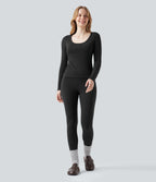 HeatCore Mid Rise 7/8 Casual Warming Leggings — Black — view 8