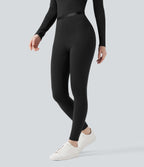 HeatCore Mid Rise 7/8 Casual Warming Leggings — Black — view 5