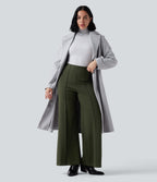 Wear-Resistant High Waisted Ponte Roma Work Baggy Flared Trousers — Duffel Bag — view 6