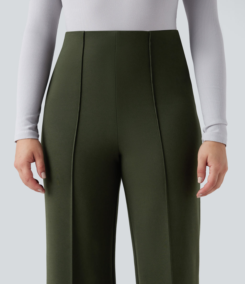 Wear-Resistant High Waisted Ponte Roma Work Baggy Flared Trousers — Duffel Bag — view 4