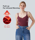 HeatCore Molded Cups Push-Up Adjustable Straps Casual Warming Cami Top A/B Cup — Cordovan — view 1