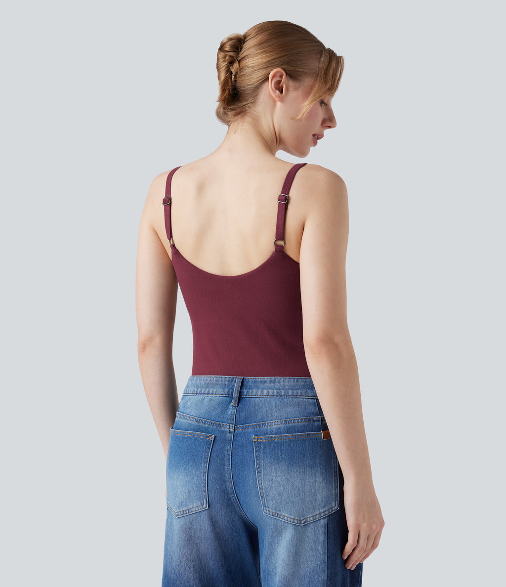 HeatCore Molded Cups Push-Up Adjustable Straps Casual Warming Cami Top A/B Cup — Cordovan — view 2