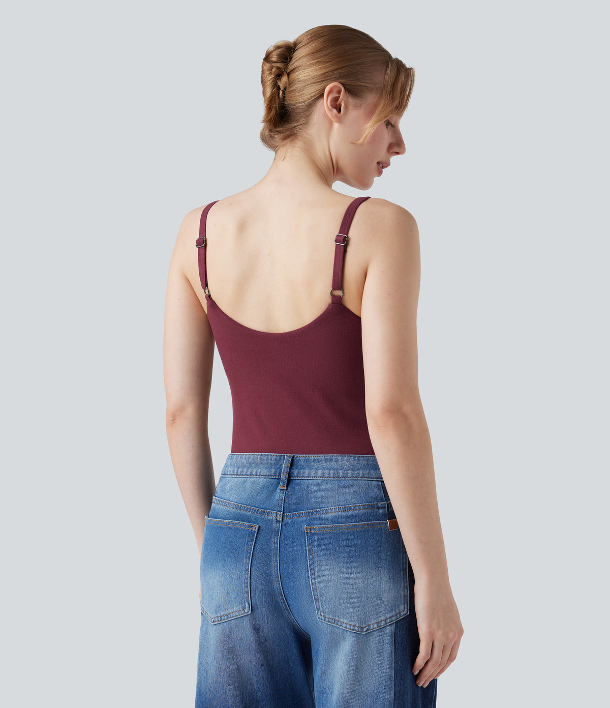 HeatCore Molded Cups Push-Up Adjustable Straps Casual Warming Cami Top A/B Cup — Cordovan — view 2
