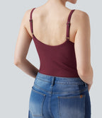 HeatCore Molded Cups Push-Up Adjustable Straps Casual Warming Cami Top A/B Cup — Cordovan — view 5