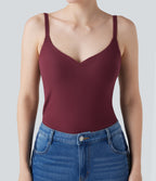 HeatCore Molded Cups Push-Up Adjustable Straps Casual Warming Cami Top A/B Cup — Cordovan — view 4