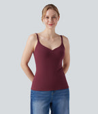 HeatCore Molded Cups Push-Up Adjustable Straps Casual Warming Cami Top A/B Cup — Cordovan — view 6