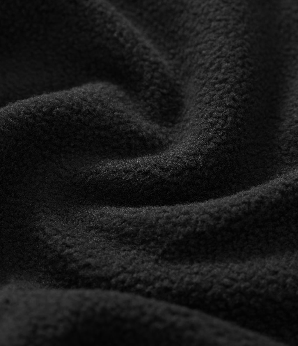 Mock-neck Raglan Long Sleeve Crossover Hem Fleece Casual Sweatshirt — Black — view 7