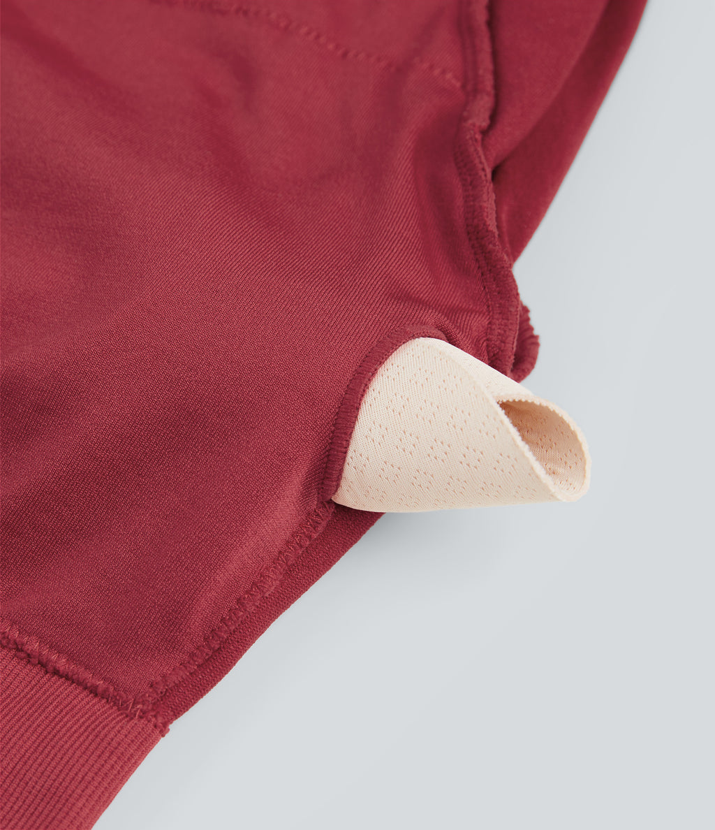 Sparkle OneForm Seamless Flow Round Neck Long Sleeve Thumb Hole Cropped Workout Sports Top — Samba — view 6