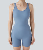 Backless U-Neck Sleeveless One Piece Swimsuit with Pockets — Allure — view 7