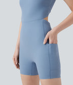 Backless U-Neck Sleeveless One Piece Swimsuit with Pockets — Allure — view 6