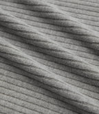 Ribbed Knit Henley Long Sleeve Fleece Casual Top — Dark Mottled Grey — view 7