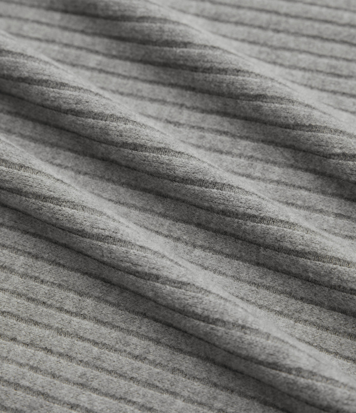 Ribbed Knit Henley Long Sleeve Fleece Casual Top — Dark Mottled Grey — view 7