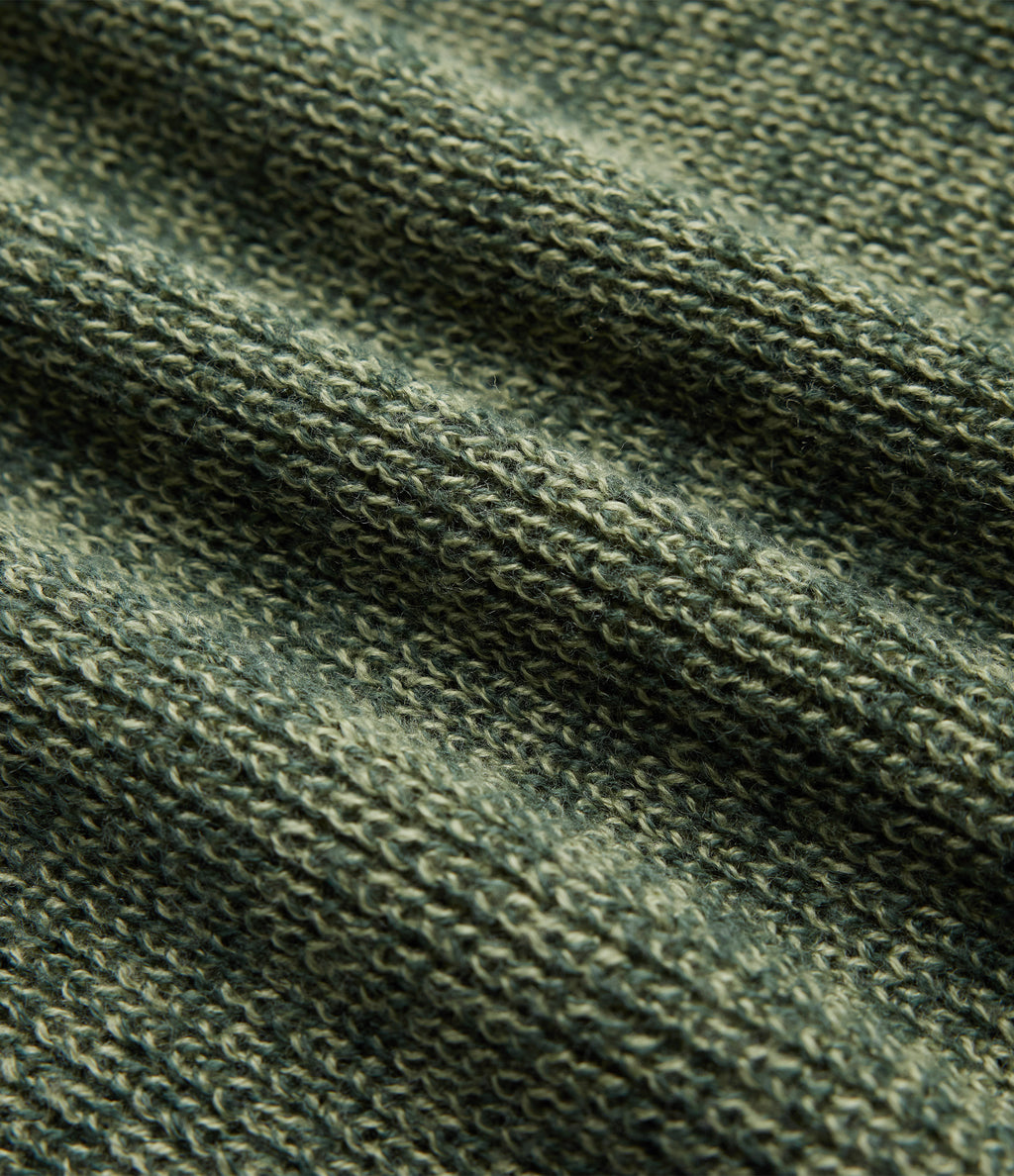 Round Neck Long Sleeve Casual Jumper — Dark Green Floral Yarn — view 7