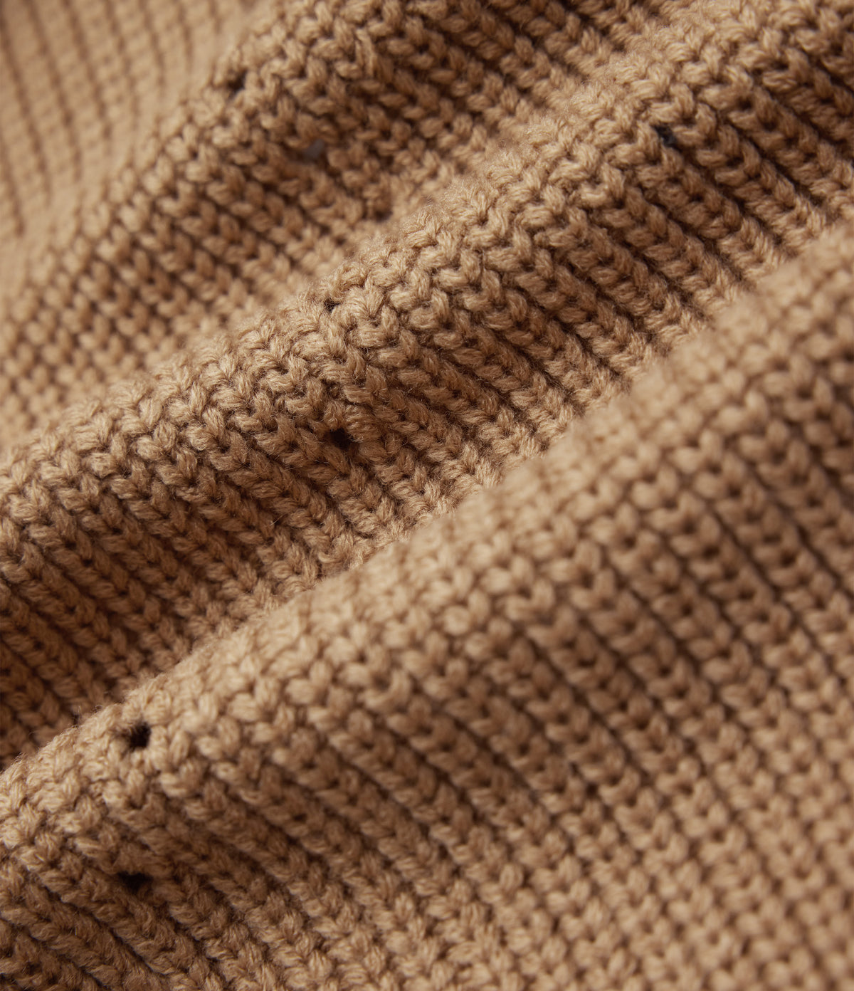 Bishop Long Sleeve Split Hem Hollow Out Casual Longline Cardigan — Camel — view 7