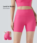 Land to Water High Waisted Bikini Bottom 5'' with Pocket — Claret Red — view 1