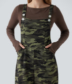 Camo Waffle Casual Dungarees with Pockets — Woodland Edge Camo — view 4