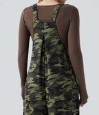 Camo Waffle Casual Dungarees with Pockets — Woodland Edge Camo — view 5
