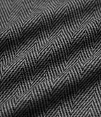 High Waisted Wide Leg Herringbone Work Trousers with Pockets — Charcoal Herringbone — view 8
