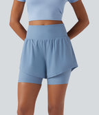 Land to Water High Waisted 2-in-1 Bikini Bottoms 7'' with Pockets — Fairview Blue — view 5