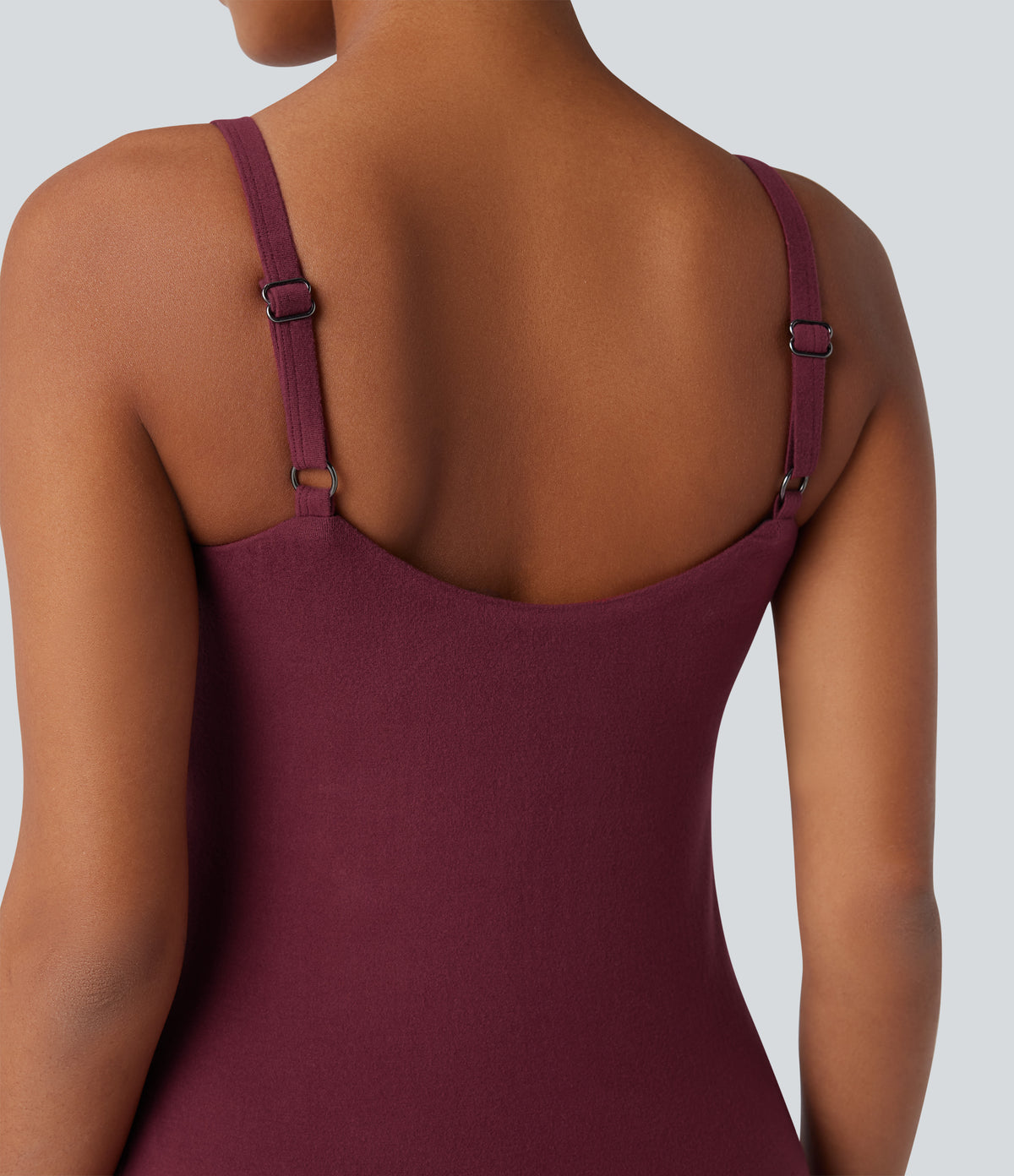 HeatCore Molded Cups Push-Up Adjustable Straps Casual Warming Cami Top DD-F Cups — Cordovan — view 5