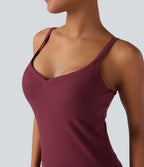 HeatCore Molded Cups Push-Up Adjustable Straps Casual Warming Cami Top DD-F Cups — Cordovan — view 4