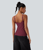 HeatCore Molded Cups Push-Up Adjustable Straps Casual Warming Cami Top DD-F Cups — Cordovan — view 2