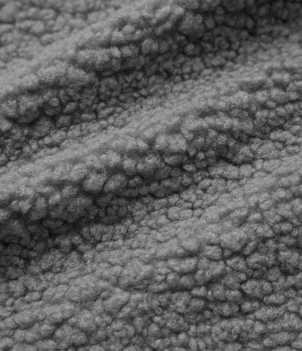 Turtleneck Long Sleeve Casual Sherpa Jacket with Pockets — Gray Contours — view 7