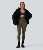 Extra Heat Ultra High-Waist Tummy Control Training Leggings with Pockets — Grass Grey Green — view 7