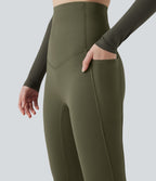 Extra Heat Ultra High-Waist Tummy Control Training Leggings with Pockets — Grass Grey Green — view 4