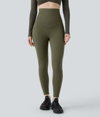 Extra Heat Ultra High-Waist Tummy Control Training Leggings with Pockets — Grass Grey Green — view 2