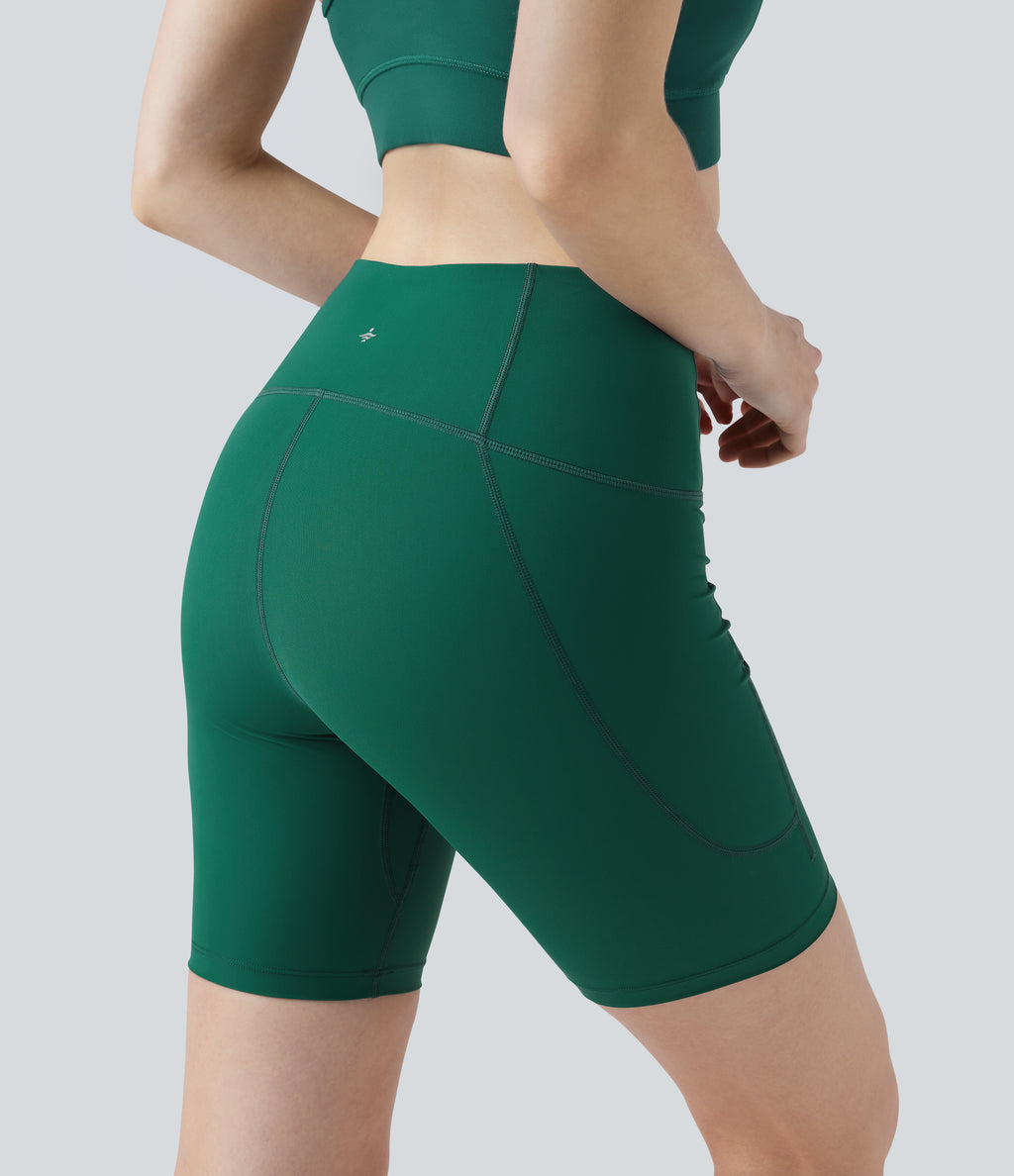 Land to Water High Waisted Bikini Bottoms 7'' with Pocket — Aventurine — view 4