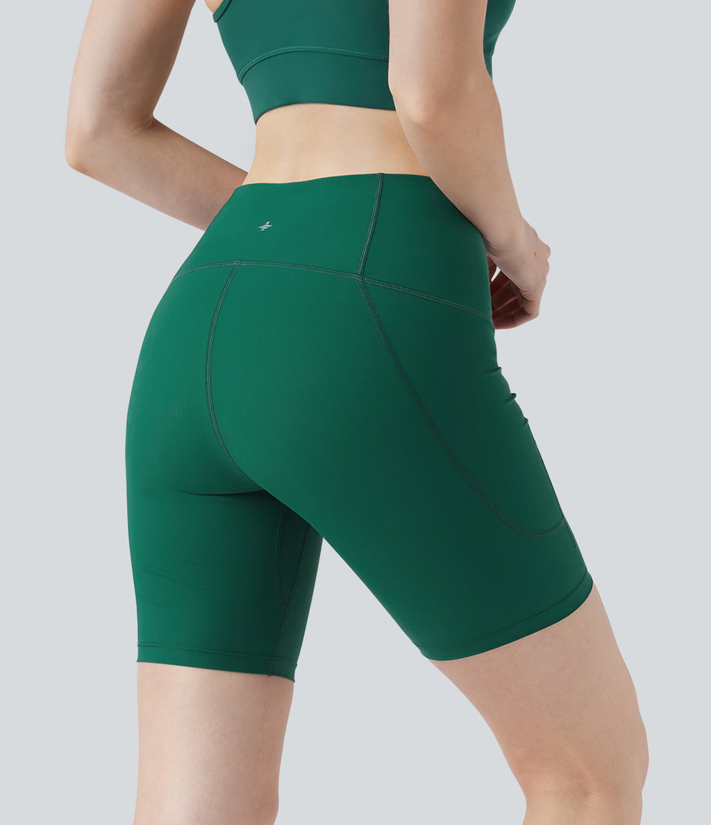 Land to Water High Waisted Bikini Bottoms 7'' with Pocket — Aventurine — view 2