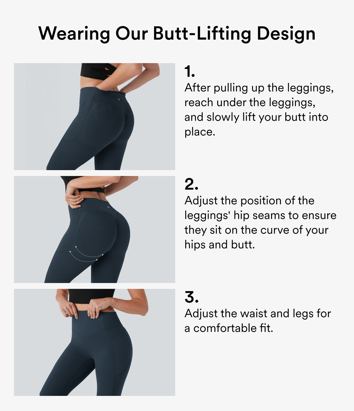 Heat High Waisted Scrunch Butt Lifting Tummy Control Warming Yoga Leggings with Pockets — Blueberry — view 2