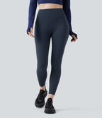 Heat High Waisted Scrunch Butt Lifting Tummy Control Warming Yoga Leggings with Pockets — Blueberry — view 3