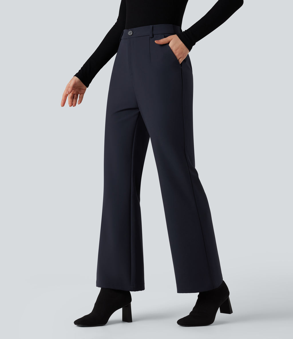 High Waisted Work Bootcut Trousers with Pockets — Seaborne — view 1
