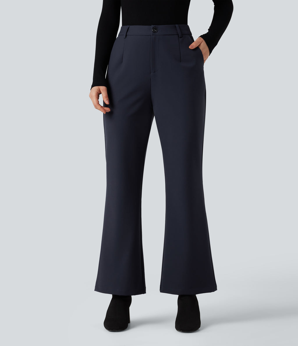 High Waisted Work Bootcut Trousers with Pockets — Seaborne — view 3