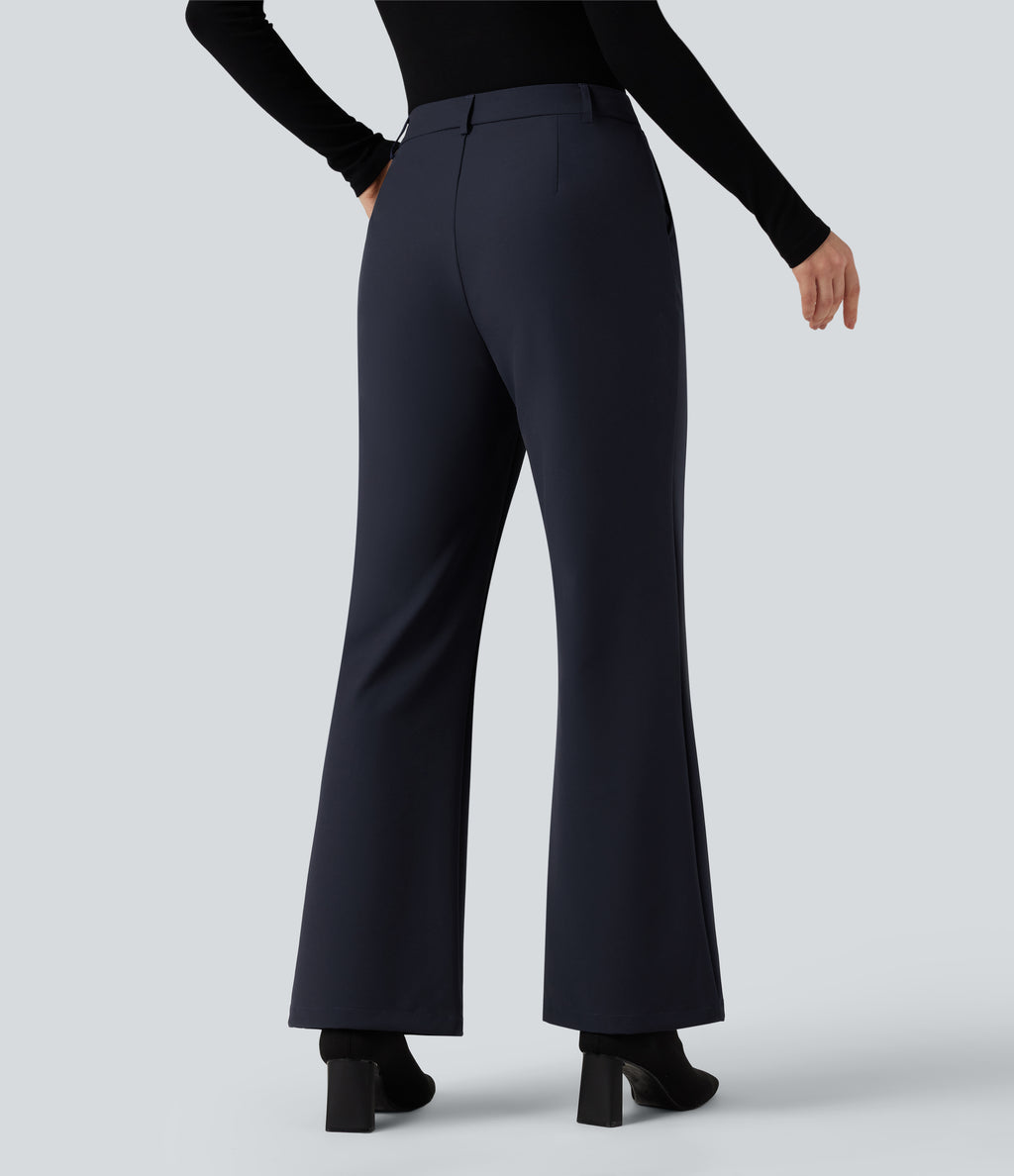 High Waisted Work Bootcut Trousers with Pockets — Seaborne — view 2